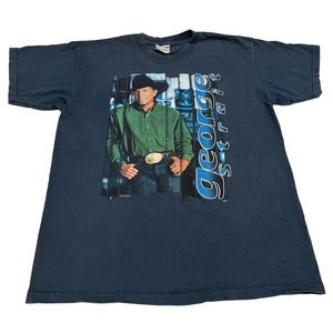 Vintage George Strait Rap Style Tour Shirt Country Music Festival VTG